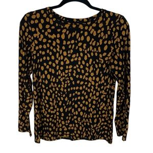 *2/$30* Chico's Simple Spot Animal Print Touch of Cool Long Sleeve T-Shirt Small